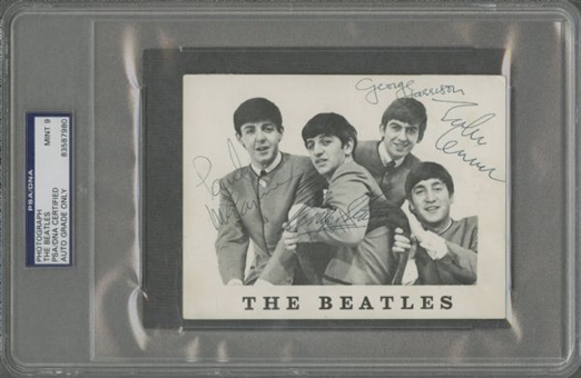 Beatles Immaculate Signed Photograph Autographed By All 4 (PSA/DNA MINT 9) (Lennon, McCartney, Harrison, Starr)